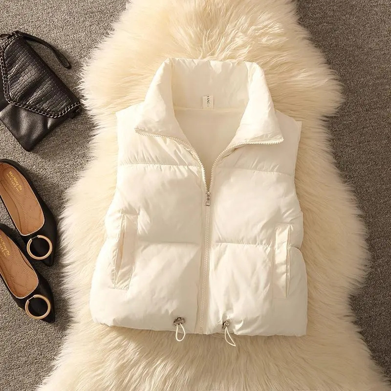 Puffer Vest Fashion Women - Chaleco acolchado sin mangas para mujer,
