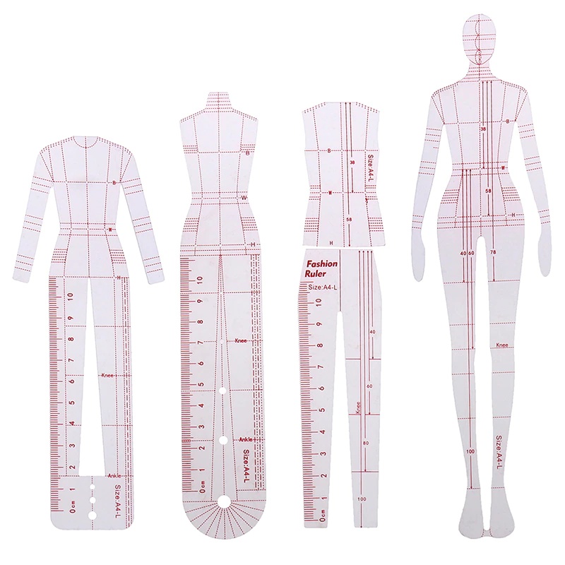 Women Fashion Figure Template - 1 Juego de Reglas de Dibujo