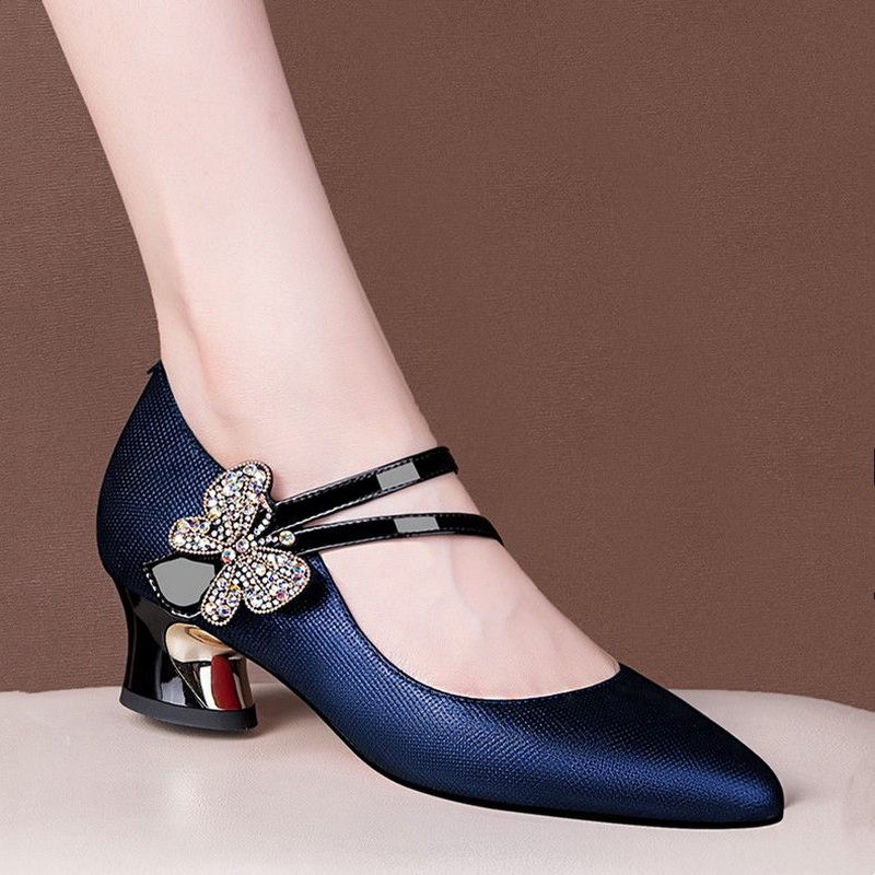 Women'S Fashion Vogue - FHC tacones medios de cuero poco