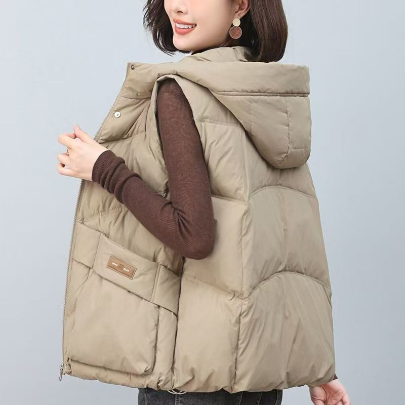 Puffer Vest Fashion Women - Chaleco acolchado de gran tamaño para