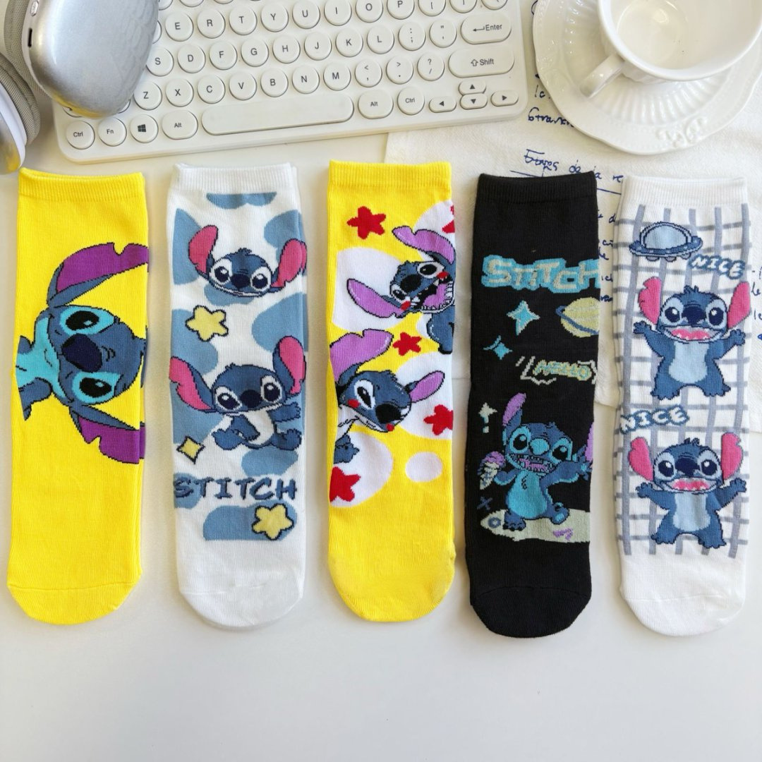 Women Fashion Drawing - Calcetines con personajes de dibujos animados