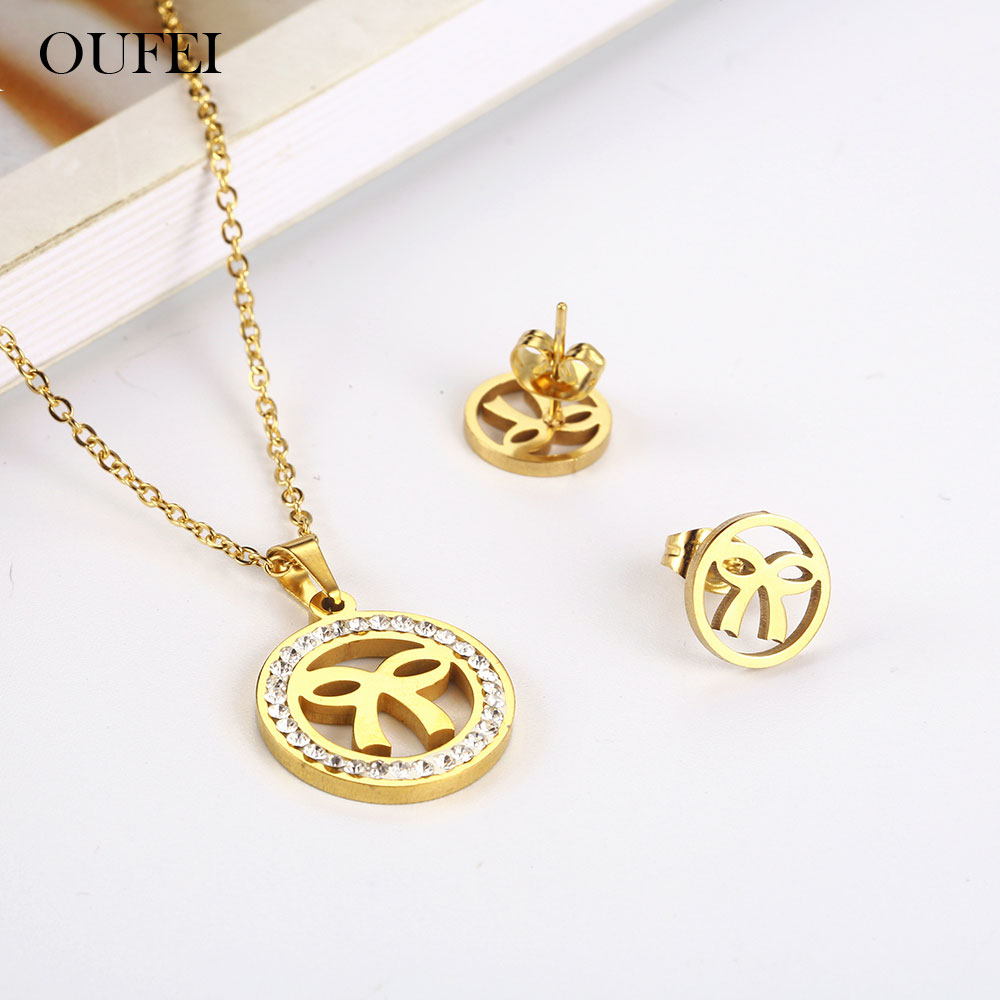 Women'S Fashion Vogue - OUFEI-Conjunto de collar y pendientes de