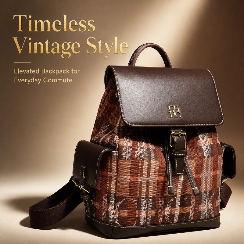 Women'S Fashion Backpack - Mochila CHHC de Moda con Bloques