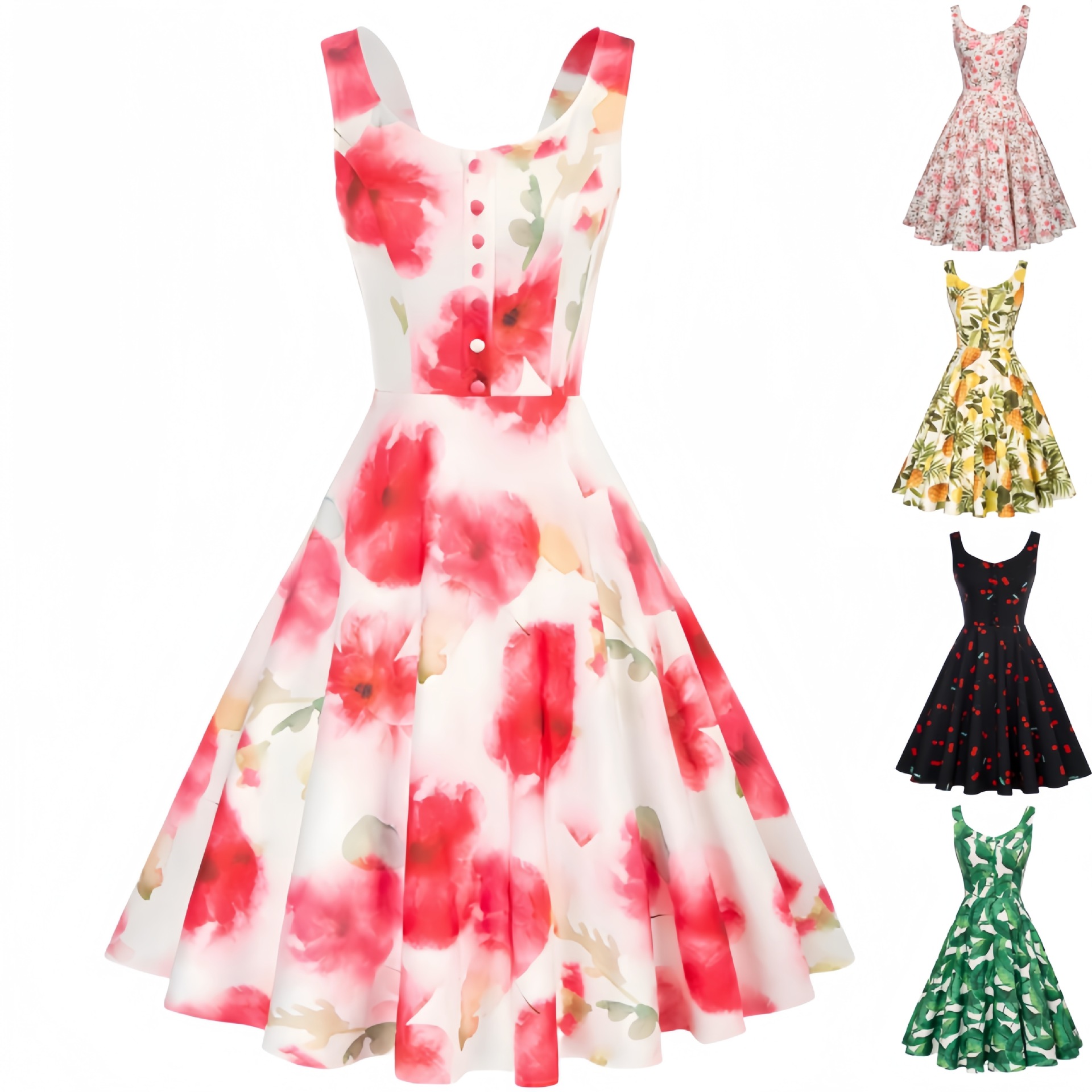 Women'S Fashion In The 1950S - Vestido de cóctel retro sin mangas