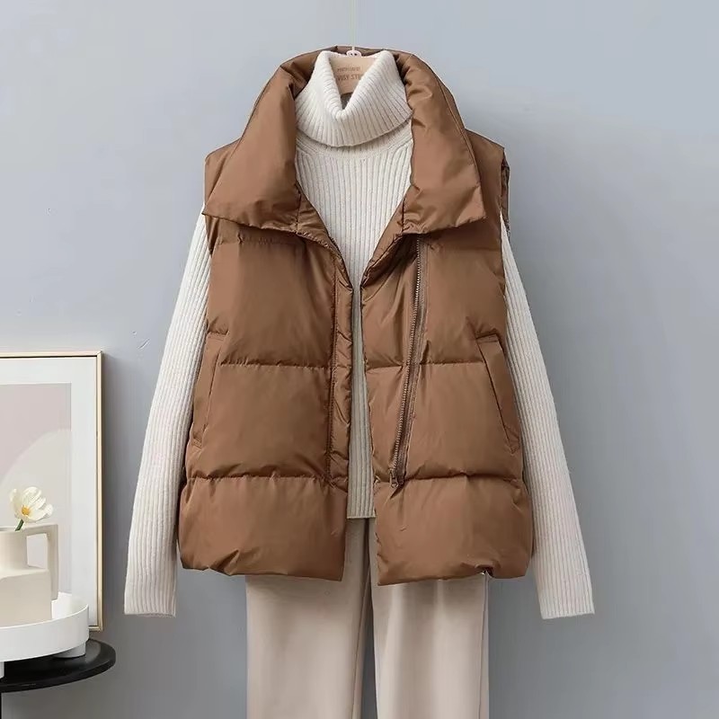 Puffer Vest Fashion Women - 2025 nuevo chaleco recortado cálido de