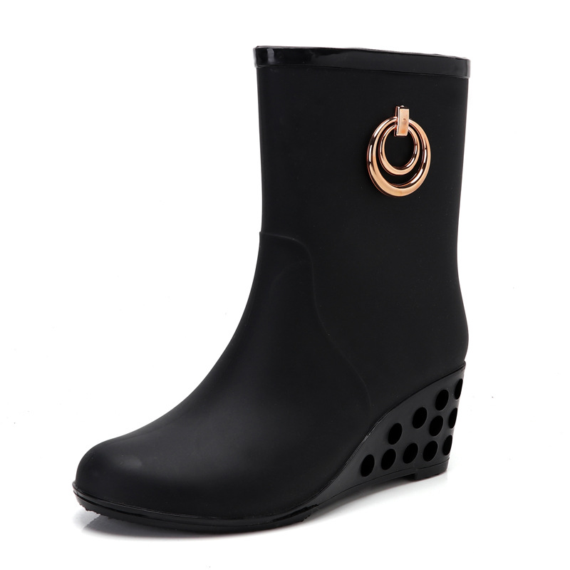 Women'S Fashion Gumboots - Botas de lluvia con tacón de