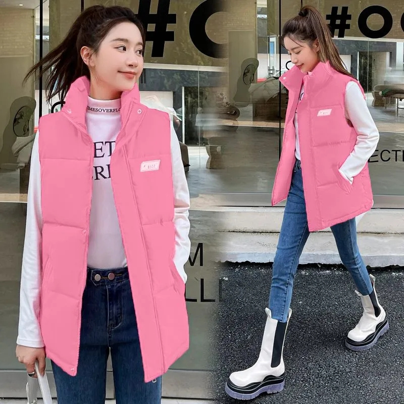 Otoño Invierno cálido recortad - Puffer Vest Fashion Women reseña y precio