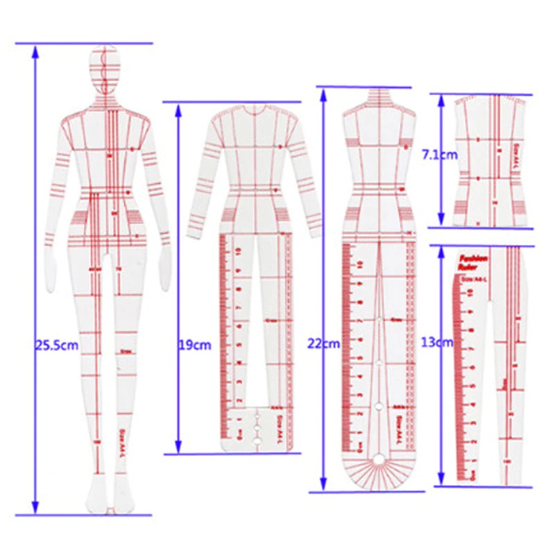 1 Juego de Reglas de Dibujo de - Women Fashion Figure Template reseña y precio