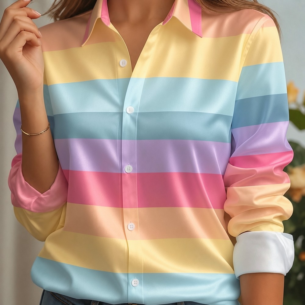 Camisa de satén para mujer con - Women'S Fashion Day reseña y precio