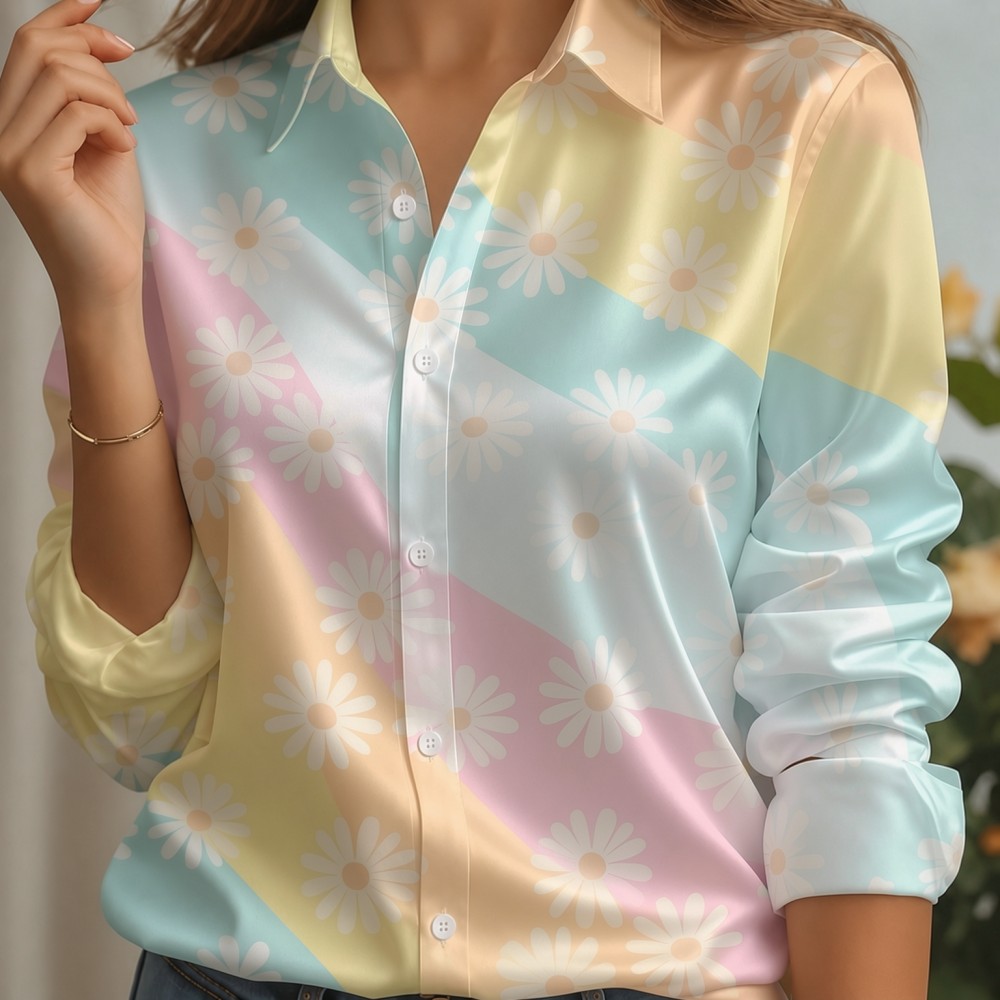 Camisa de satén para mujer con - Women'S Fashion Day reseña y precio