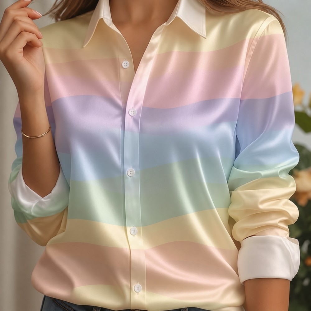 Camisa de satén para mujer con - Women'S Fashion Day reseña y precio