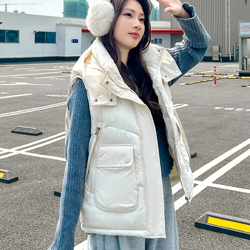 2025 Chaleco holgado con capuc - Puffer Vest Fashion Women reseña y precio