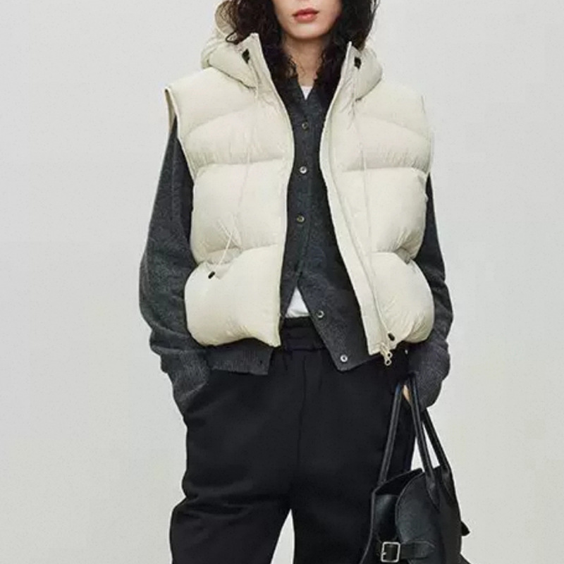 Chaleco de plumón de pato blan - Puffer Vest Fashion Women reseña y precio