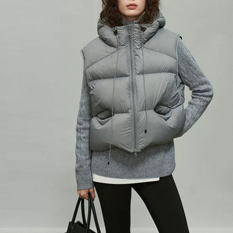 Chaleco de plumón de pato blan - Puffer Vest Fashion Women reseña y precio